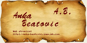 Anka Beatović vizit kartica